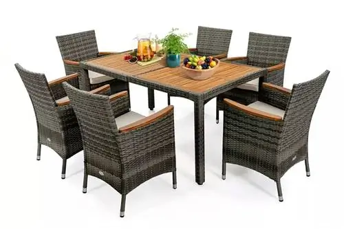 Costway 7PCS Патио Обеденный набор из ротанга