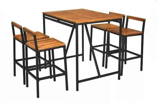 Tangkula 5PCS Патио Ротанговая столовая сервиз