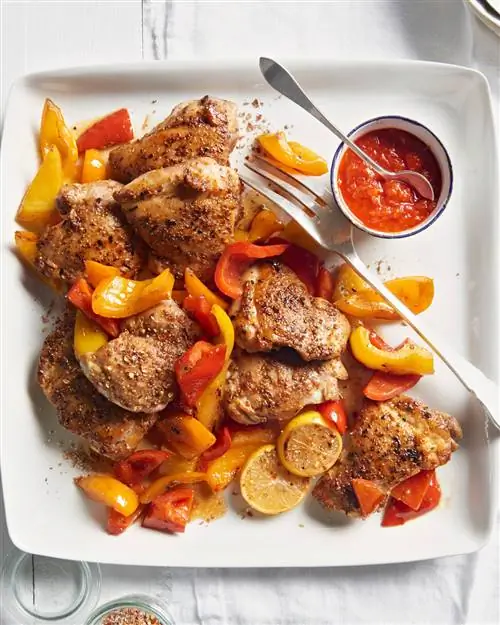 Марокканская курица и перец
