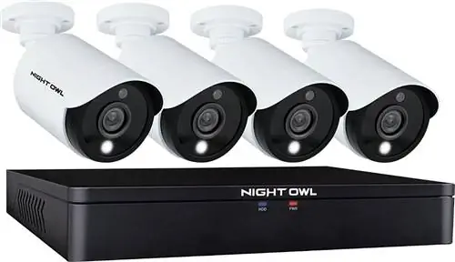 Night Owl - серия C20X, 8-канальная, 4-камерная проводная система видеонаблюдения 1080p для помещений и улицы, 1 ТБ