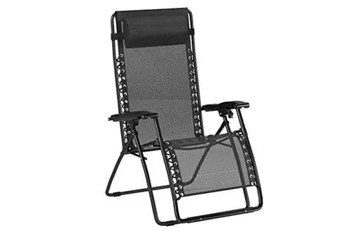 Amazon Basics Outdoor Textilene Регулируемая невесомость Складное кресло для отдыха с откидной спинкой