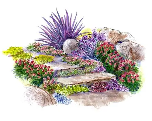 План сада на засушливом склоне