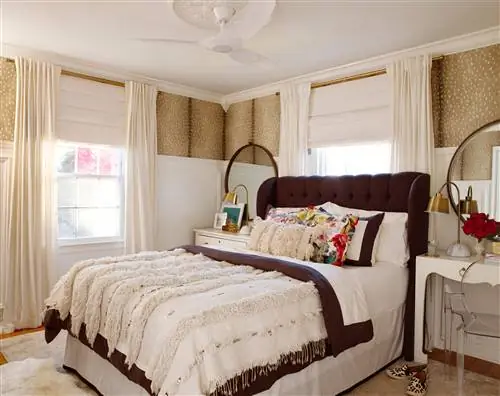 нейтральная спальня с акцентами эспрессо