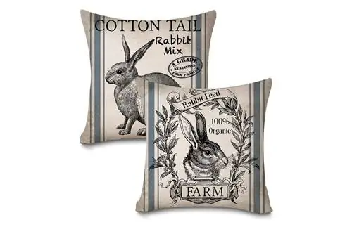 Faromily Vintage Farmhouse Bunny Throw Pillow Covers Retro Farm