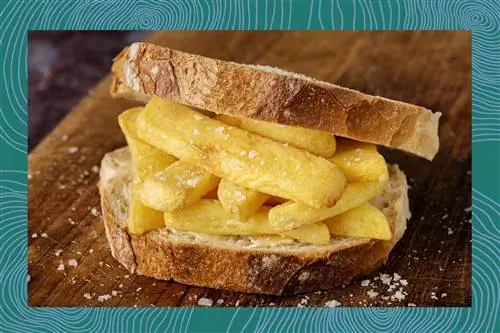 Бутерброд с чипсами и хлебом, чипсами или картофелем фри