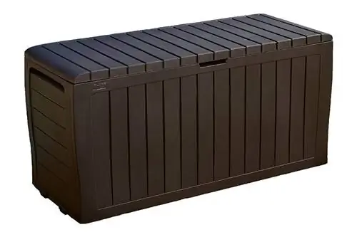Keter Marvel Plus 71 Gallon Resin Outdoor Box для хранения подушек для патио, коричневый