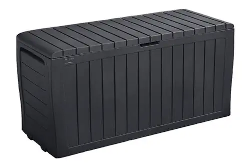 Keter Marvel Plus 71 Gallon Resin Outdoor Box для хранения подушек для патио, коричневый