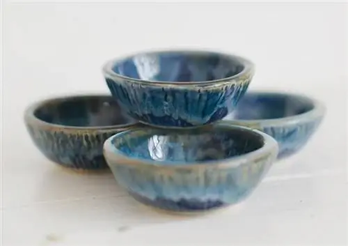 маленькие синие сосуды для питья копита для мескаля