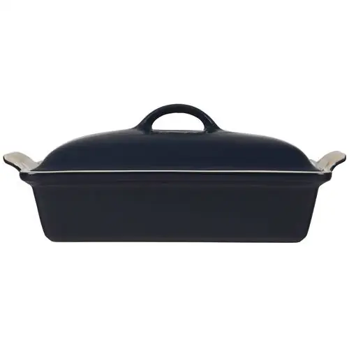 Керамическая прямоугольная кастрюля с крышкой Le Creuset Heritage