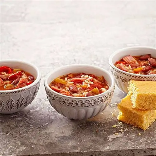 Красная фасоль и рис с Андуйем и ветчиной
