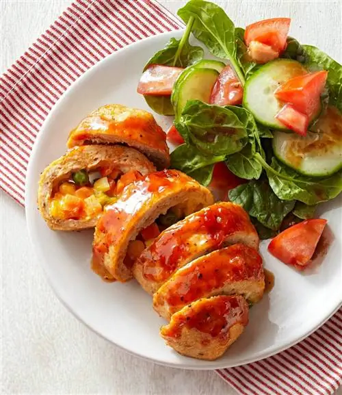 Карманы для рулета из индейки с глазурью из персиков-барбекю