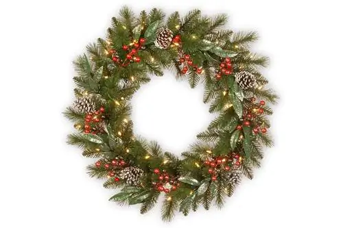 Предварительно освещенный искусственный рождественский венок National Tree Company