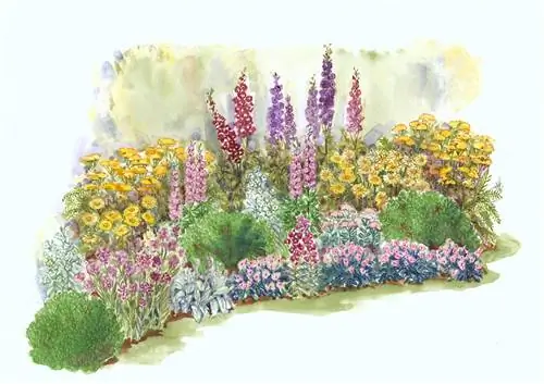 Иллюстрация красочного цветника