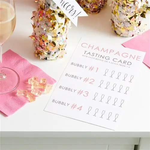 Деталь карты дегустации шампанского