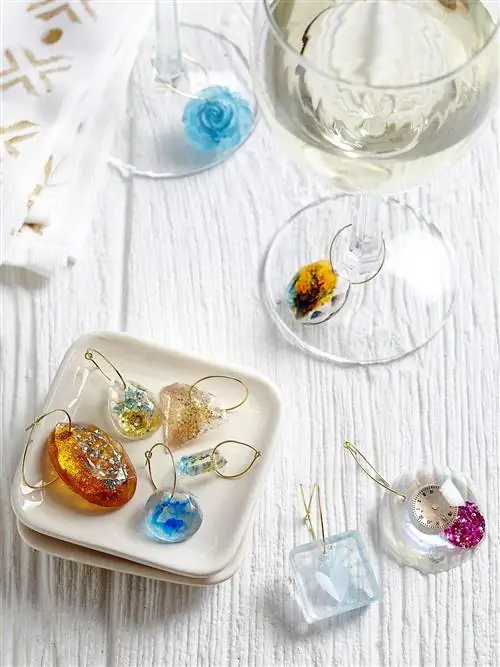 драгоценные камни стеклянные подвески бокалы для вина подвески золотые обручи DIY