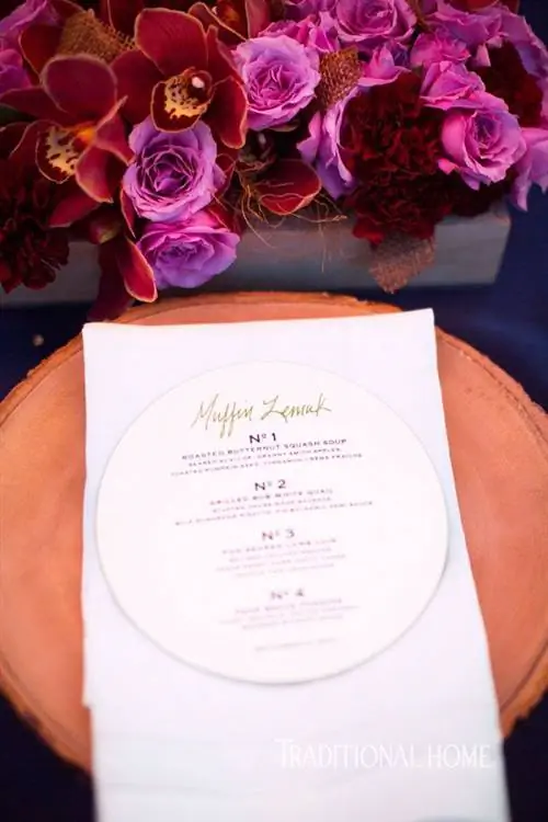 меню на круглых карточках высокой печати