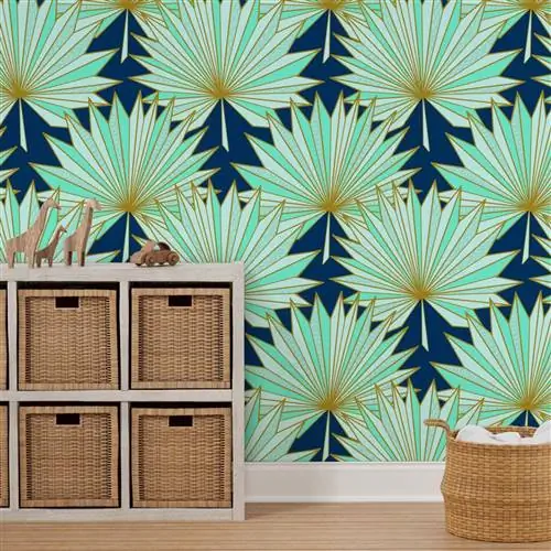 Обои Fanpalm Origami N1 (темно-синий) от helenpdesigns Обои Fanpalm Origami N1 (темно-синий) от helenpdesigns