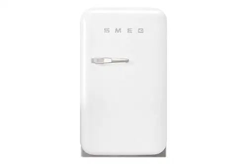 Smeg FAB5URWH3 16-дюймовый компактный холодильник в стиле ретро 50-х годов с емкостью 1,5 куб. фута, автоматическим оттаиванием, светодиодным внутренним освещением и регулируемыми полками, белый, правая петля