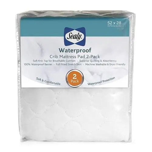 Sealy 2-PACK Водонепроницаемый облегающий матрасик для малышей и детских кроваток
