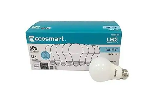 Светодиодная лампа без регулировки яркости Amazon EcoSmart A19 (эквивалент 60 Вт)