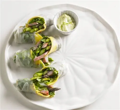 Спринг-роллы со спаржей