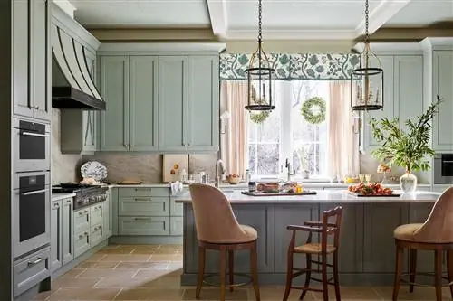 светло-зеленая кухня