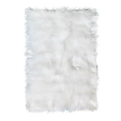 Белый ковер ручной работы Dominick Shag
