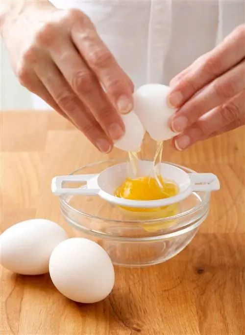 Яйцо отделяется