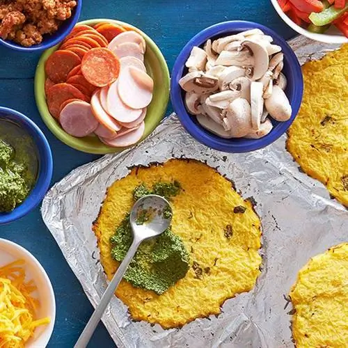 Безглютеновые мини-пиццы с корочками спагетти из тыквы