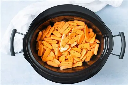 приправленная и нарезанная морковь в мультиварке