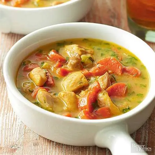 Куриное рагу с кокосом и карри