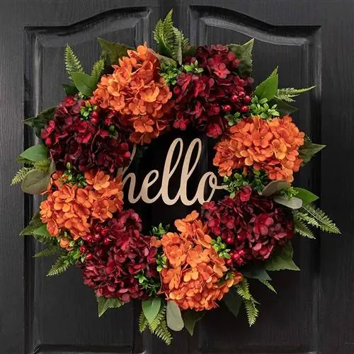 Qunwreath Осенний венок из гортензии на дверь