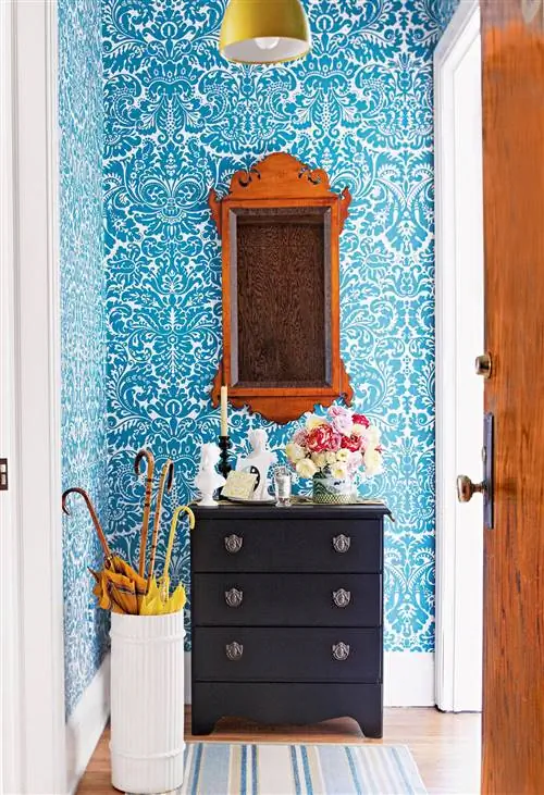 сине-белые обои