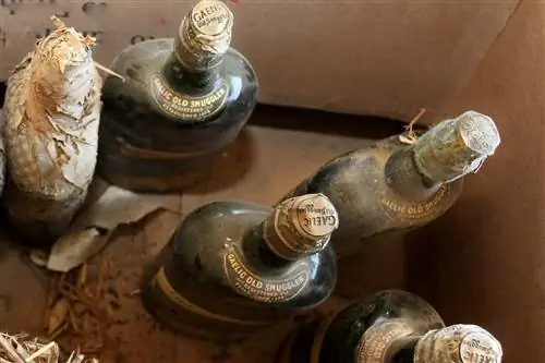 картонная коробка с несколькими бутылками гэльского виски Old Smuggler эпохи сухого закона
