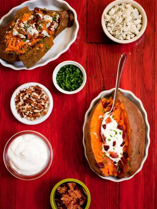 Бар с фруктами из сладкого картофеля