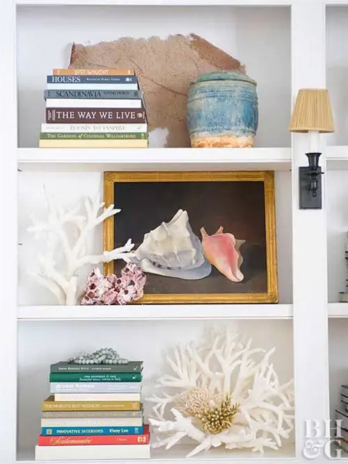 Полка Seashell, полка, книги