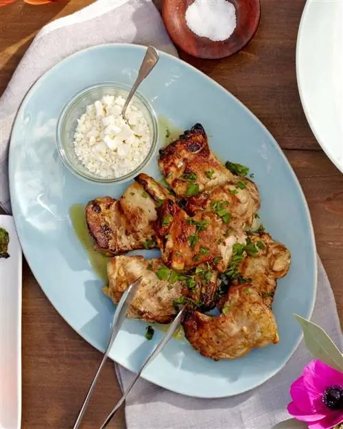 Жареная курица с фетой