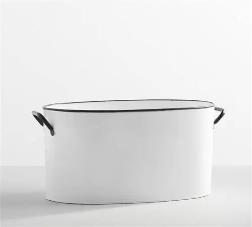Ведро для вечеринок с белой эмалью ручной работы Pottery Barn