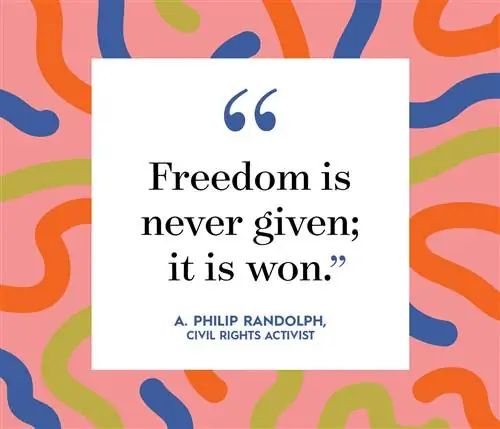 цитата филипа рандольфа на многоцветном фоне