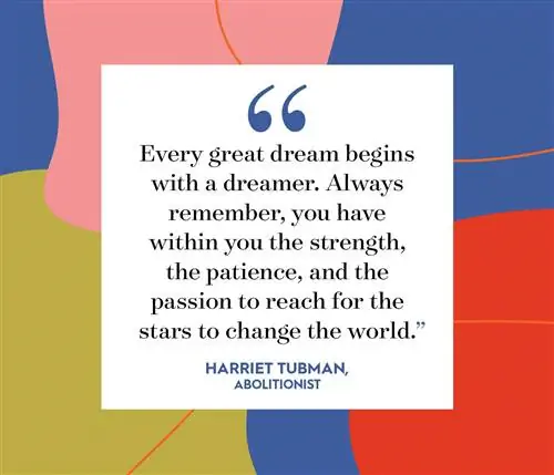 Цитата Гарриет Табман на многоцветном фоне