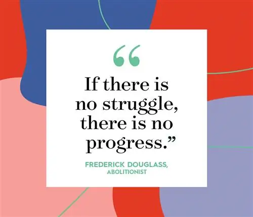 цитата Фредерика Дугласа на многоцветном фоне