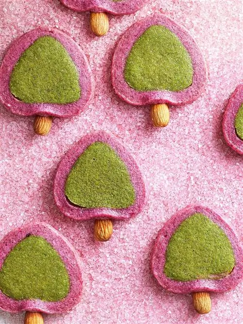 Печенье Matcha-Dragon Fruit Slice-and-Bake Trees