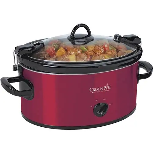 Crock-Pot 6-Quart Cook & Carry Овальная ручная портативная мультиварка, красная