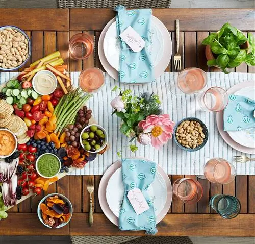 розовая вечеринка сервировка места crudites вино розовая вечеринка сервировка места crudites вино