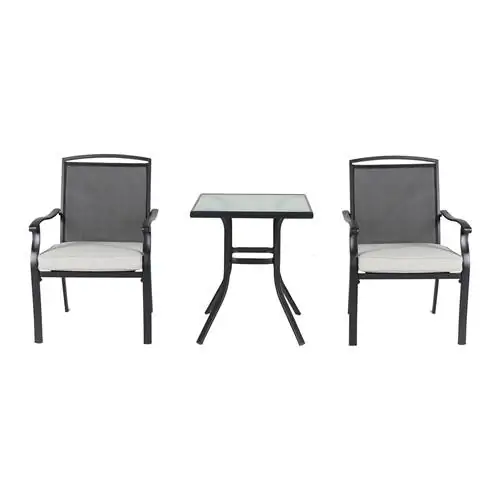 Mainstays Alexandra Square 3-Piece Outdoor Patio Bistro Set, Серый