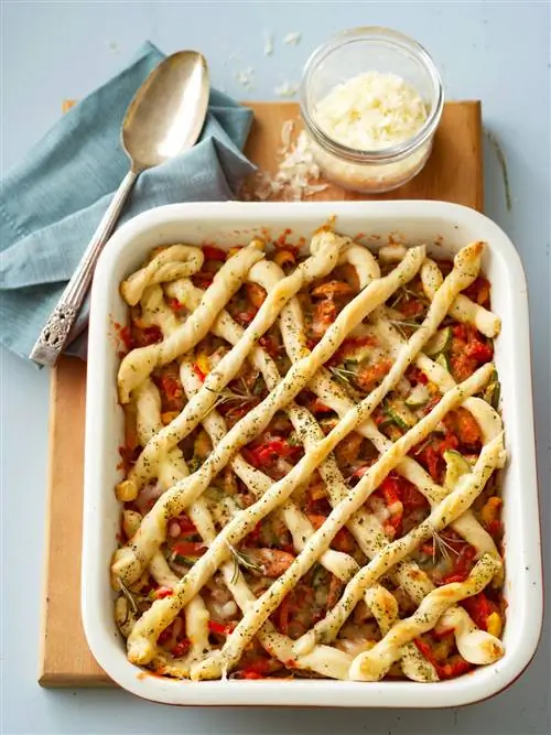 Запеканка для пиццы крест-накрест