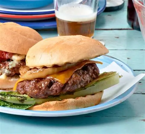 Классические чизбургеры с жареным романо и луком