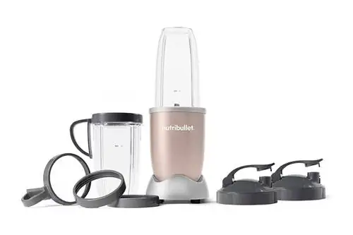 NutriBullet Pro - высокоскоростной блендер / миксер из 13 предметов с книгой рецептов в твердом переплете (900 Вт), шампанское, стандарт