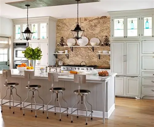 кухня в винтажном стиле карта фартук