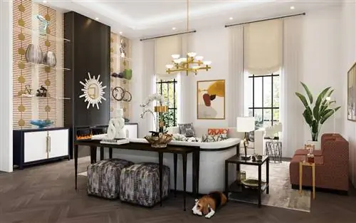 гламурная кухня с современной сантехникой